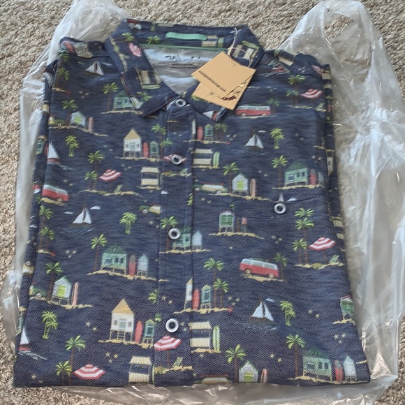 Men’s dress shirt woody’s palm trees 🌴, 🚤, house 🏠 new and never used. Xxl - Picture 4 of 4
